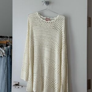 Show Me Your MuMu Cream Crochet Mini Dress